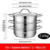 304 Stainless Steel Steamer: 1-Tier/2-Tier Thickened Pot, Single/Double-Layer, Induction-Compatible, Multi-Purpose for Steaming and Boiling.