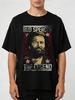 T-shirt Western Retrò Leggendaria Unisex Bud Spencer Terrence Hill Grafica Iconica con Stelle Taglie Forti Vestibilità Larga Traspirante Maglietta Nera