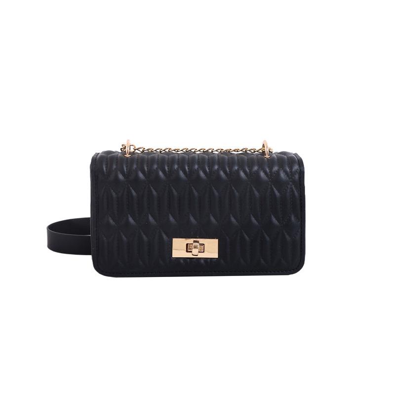 

Модная ретро-цепочка женская сумка 2024 года, летняя новая вышитая нить, простая тенденция, иностранный стиль, одно плечо, косой пролет, маленькая квадратная сумка чёрный