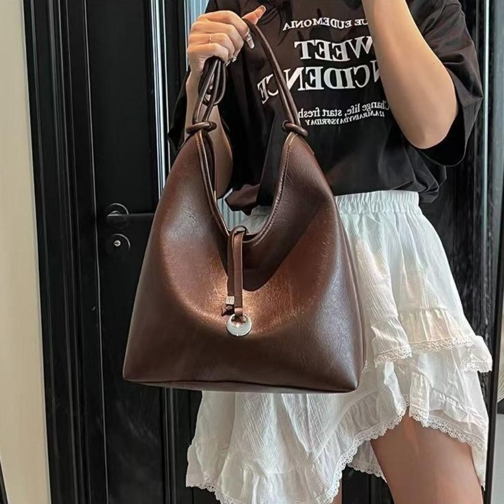 with Inner Bag Single Shoulder Bag Large Capacity PU Leather Tote Bag Fashion Underarm Bag  Daily