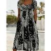 JPNTKY Women's Fashion Summer Spring Short Sleeve U-Neck Casual Dresses