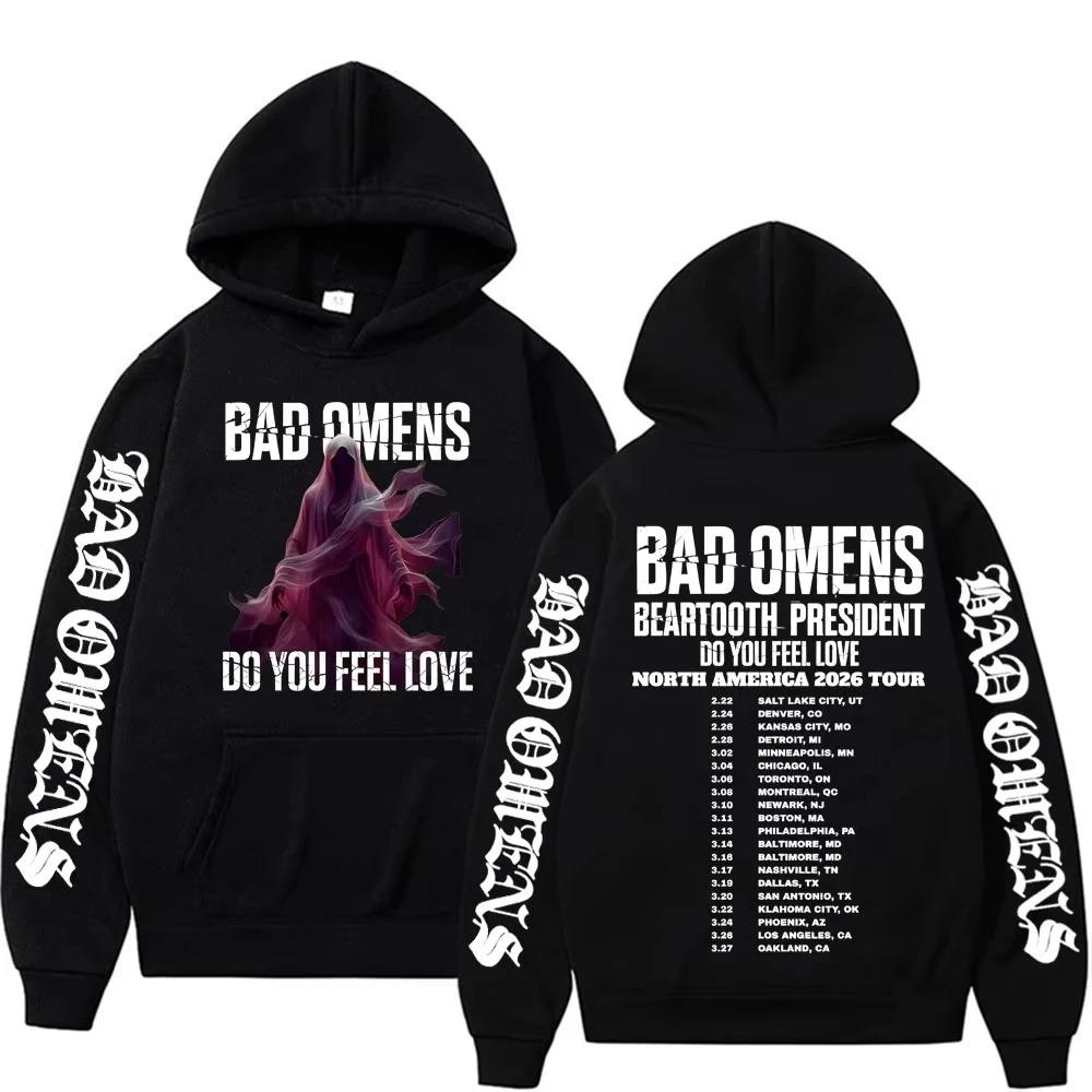 

Bad Omens Do You Feel Love Североамериканский тур 2026 Худи Мужская Женская Модный Тренд Крутая Толстовка Повседневная С Длинным Рукавом Пуловеры 4XL