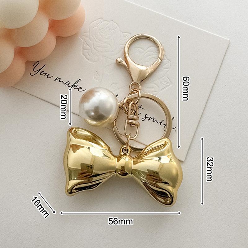 Y2K Große Perle Schleife Schlüsselanhänger Schlüsselring Für Frauen Mädchen Freundschaftsgeschenk Auto Handtasche Dekoration Handgemachter Schmuck