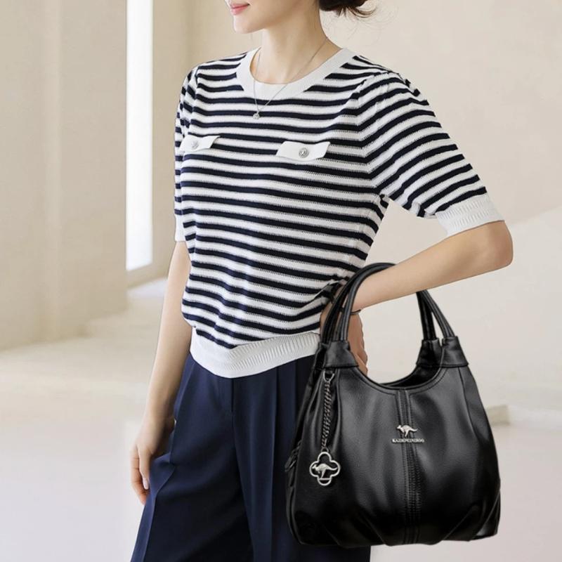 Designer Brand Top Quality Soft PU Faux Leather Casual Tote Bags for Women Handbag Luxury Female Shoulder Crossbody Bag