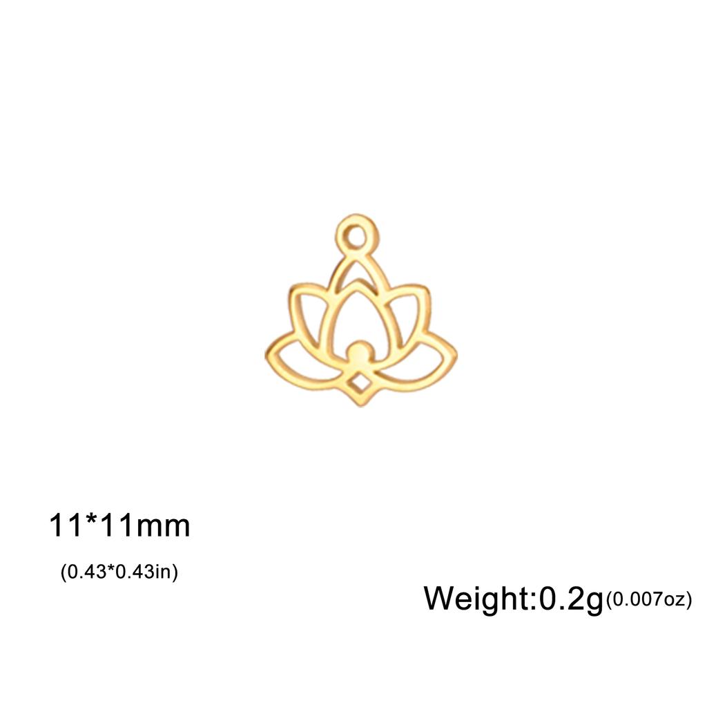 Teamer Buddhist Lotus Flower Charms for Jewelry Making Delicate Stainless Steel Pendant for Bracelet Earrings DIY Wholesale