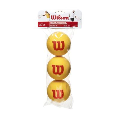 Wilson Tennis Sponge STARTER Yellow X WRZ258900 Junior/Kids Balls, Balls, FOAM, 3-Pack, Red,