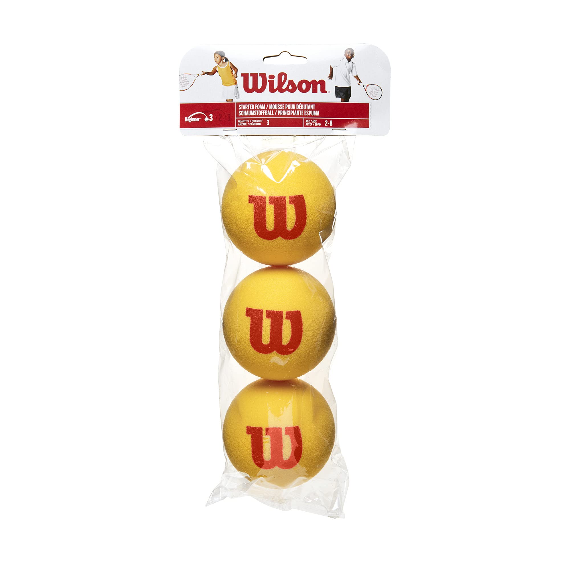 Wilson Теннисные Мячи STARTER Желтые x WRZ258900 Для Юниоров/Детей, Мячи, ПЕНА, 3 Штуки, Красные,