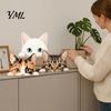 Cute Cat Theme Room Decor Shelf Sitter Ornament, Wooden Peeking Kitten Figurine, Desk 2D Flat Decorative Statue for Desktops And Bookshelves