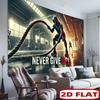 2D Nie Aufgeben Fitnessstudio Kulisse Motivierender Fitness Fotografie Hintergrund für Heim-Fitnessstudio