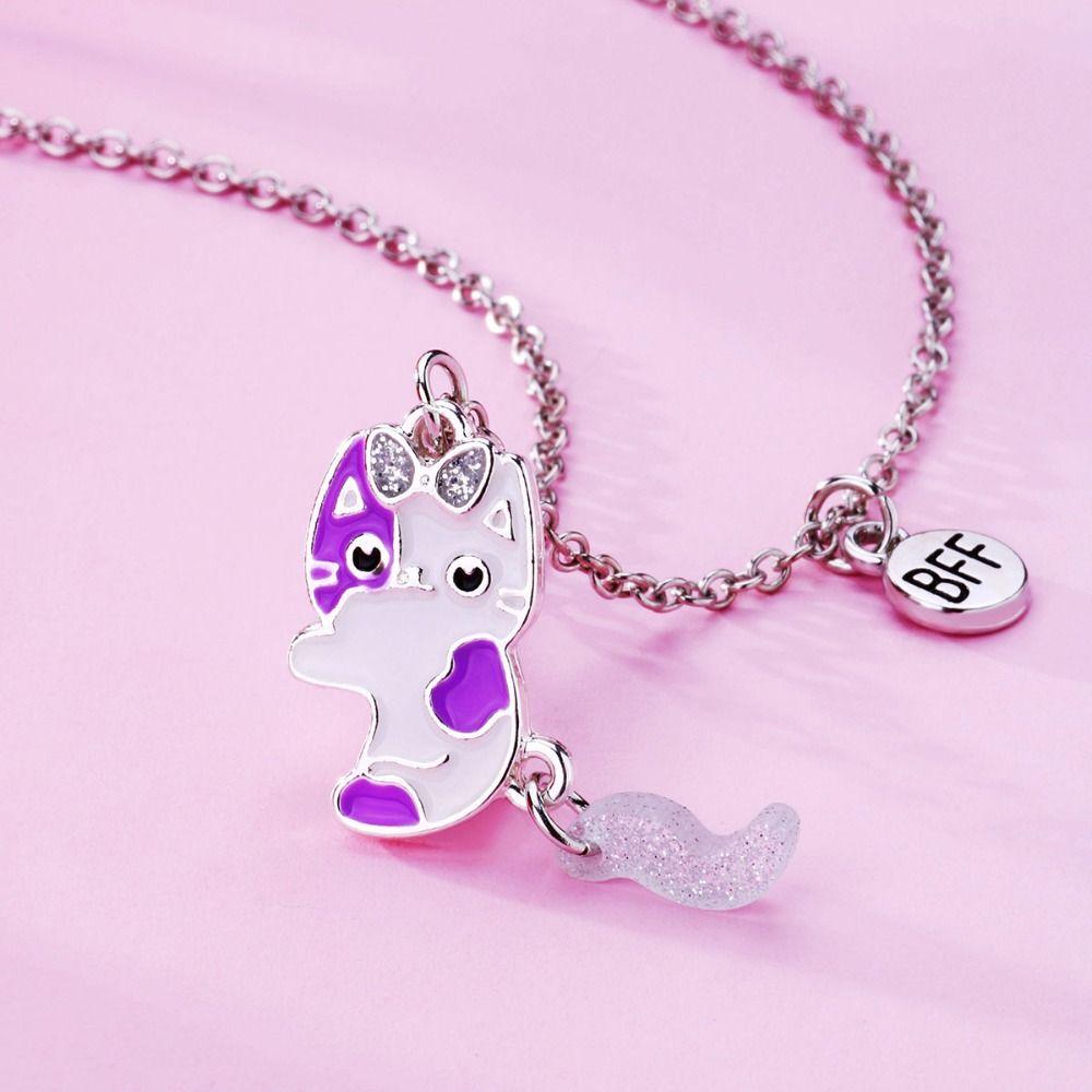Electroplate Cartoon Pendant Necklace Zinc Zinc Alloy Magnet Necklace Best Friend Magnetic Necklace  Children