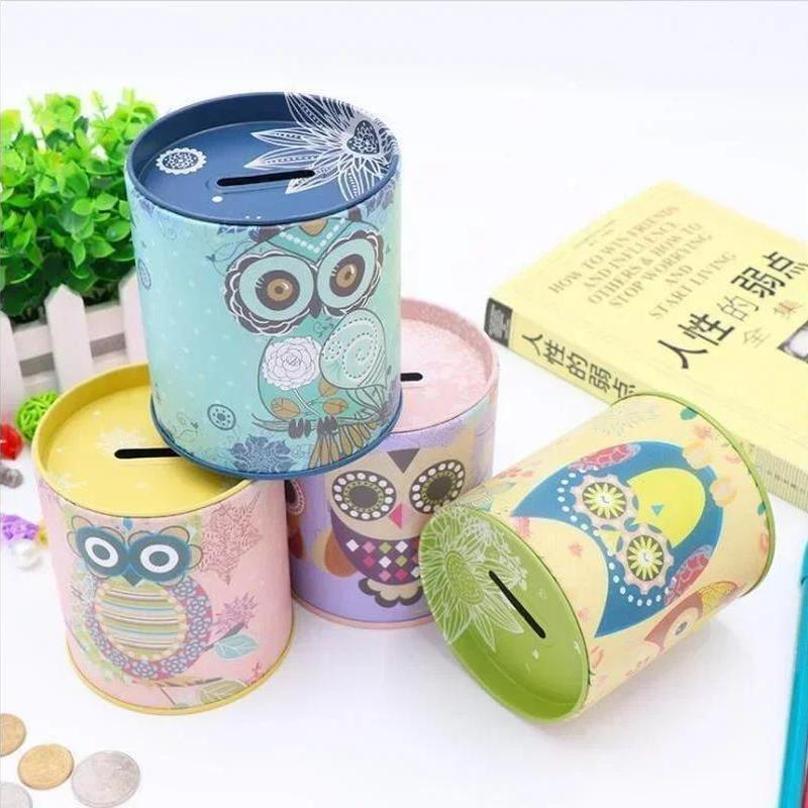 1Pcs Brand New Metal Piggy Bank Coin Box Jewelry Storage Mini Tin Gift Cute Organizer Savings Home Accessories Living Decoration