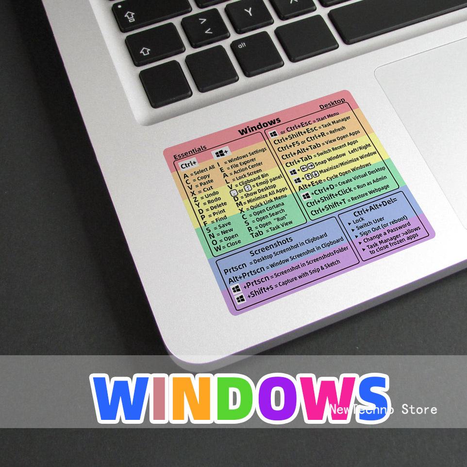 Nálepky s klávesovými zkratkami pro Word Excel Windows/MAC/OS Grafika písmen Ochranná nálepka na notebook
