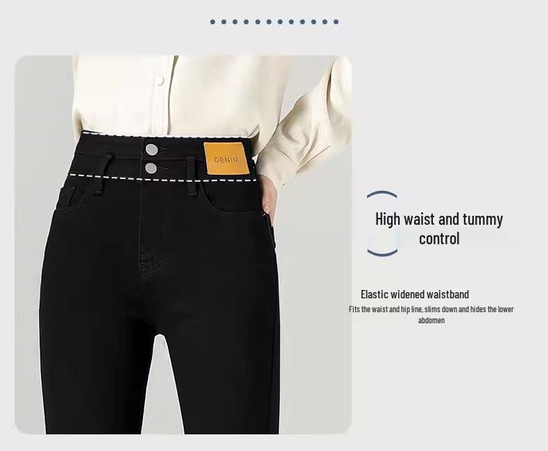 Petite Women's High-Waist Black Micro-Flare Jeans - Spring/Summer 2025 Collection