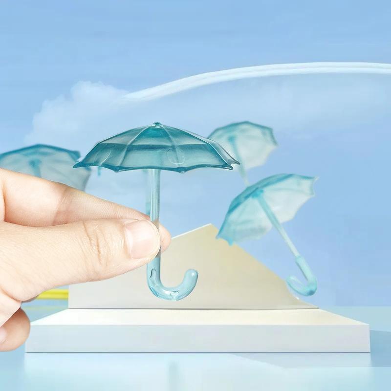 1Pcs Dollhouse Mini Transparent Plastic Umbrella Model Dollhouse Accessories For Doll House Decor Kids Pretend Play Toys