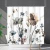 Green Plant Waterproof and Mildew-proof Polyester Bathroom Shower Curtain Shower Curtain Partition Curtain Free of Punching
