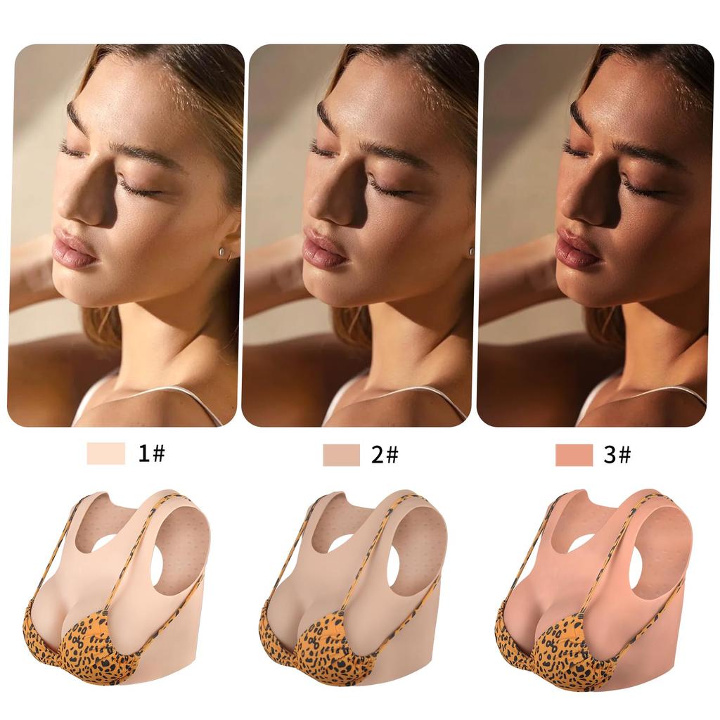 Silicone Round Artificial Evil Girl Uma Shaking Fake Breast Silicone Breast F Cup Asian Yellow [YEEFAIRY] Breasts, Crossdresser, Collar, Breasts,