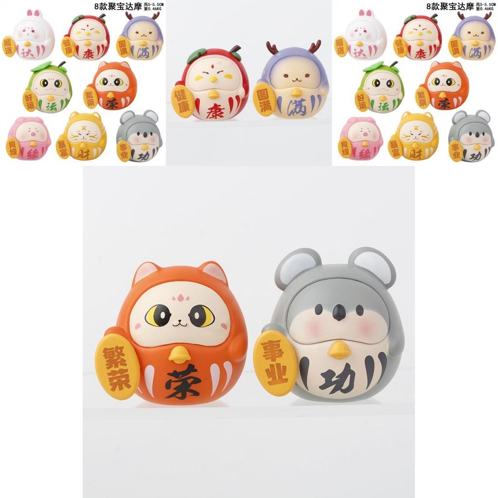 Lucky Prosperity Figurine Set Of 8 Colorful Abs Buddha Toys For New Year Gifts