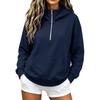 Women's Color Hooded Long Sleeve Pullover Sweatshirt