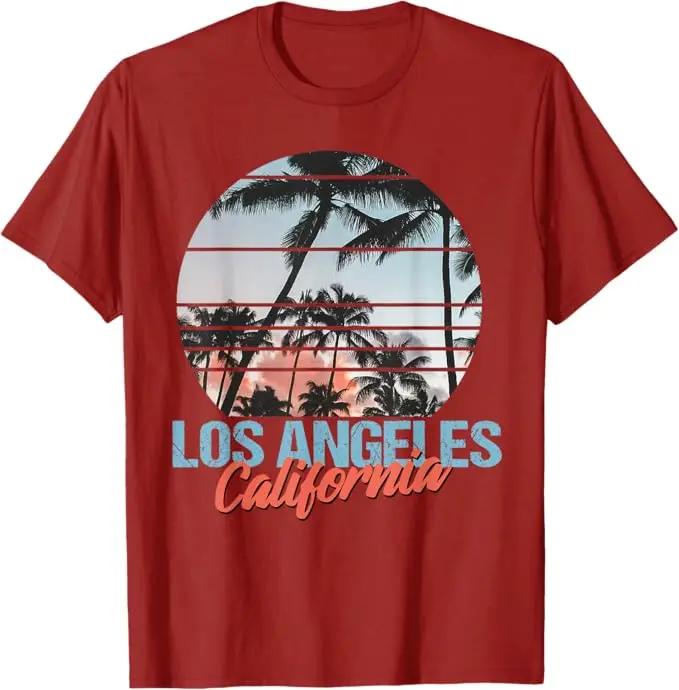 Mens Los Angeles California Pride Vacation Travel Tourist Gift TShirt Men Women Summer Fashion Vintage Crew Neck Tshirt