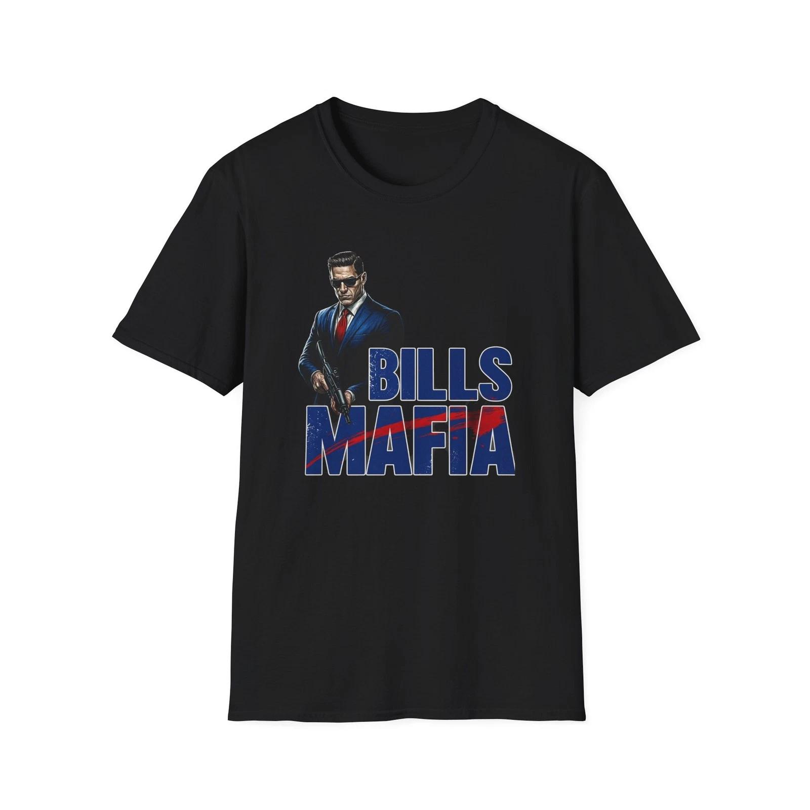 Bills Mafia Gangster T-Shirt, Buffalo Football Fan Tee, Unisex Bills Mafia L