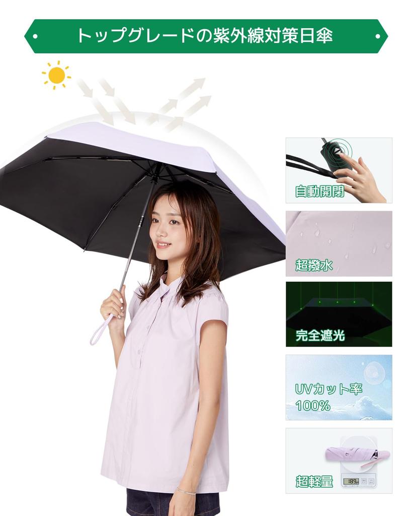 konciwa 199g Folding Parasol with UV Protection and Light Automatic Full Suitable for Sun and Folding Parasol for Women and UV Windproof and Perfect