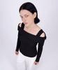 Myuleus Off-Shoulder Strap Knit [Black]