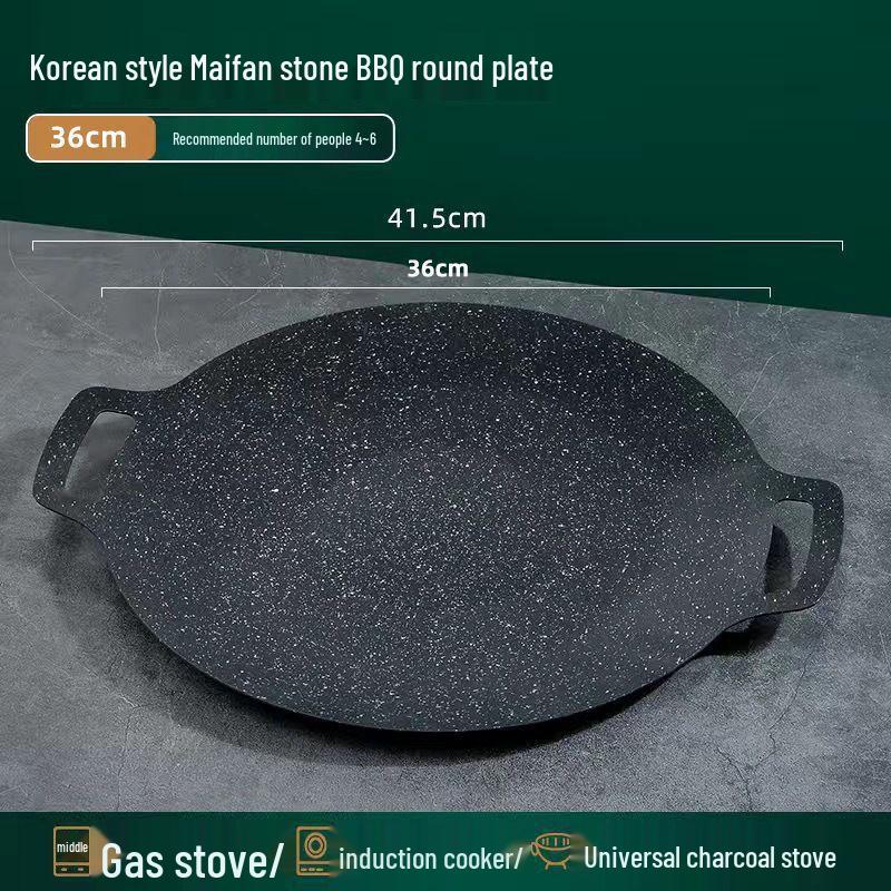 NuFeng Portable Round Cast Iron BBQ & Frying Pan