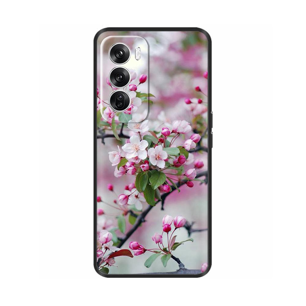For OPPO Reno 12 5G Case Flower Painted Soft TPU Silicone Case Cover for Oppo Reno12 Pro Protective Shells On Reno 12Pro Capa