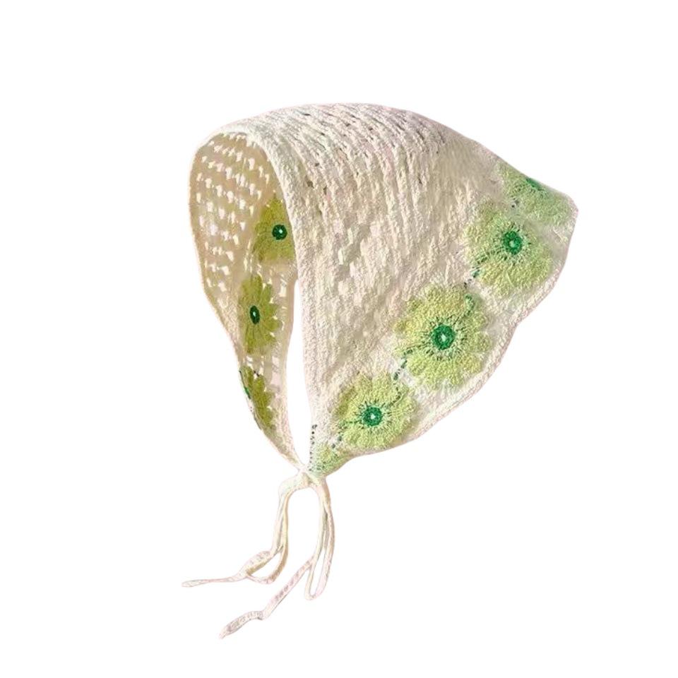 

Чжао Чжаои Вязаный треугольный платок в стиле кроше - Универсальная, модная ретро пасторальная повязка на голову для женщин и девушек