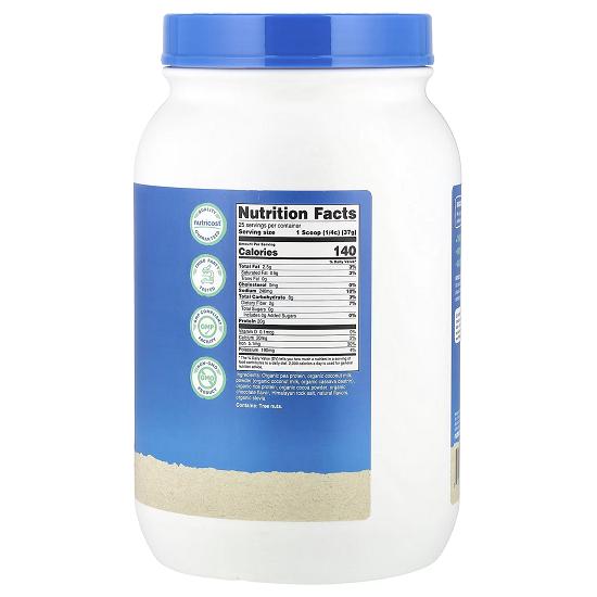 Organic Vegan Protein, Milk Chocolate, 2 Lb (907 G)