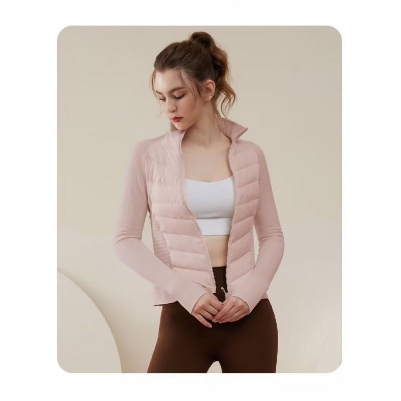 Womens Lightweight Short Down Jacket With Duck Fill Slim Fit Outdoor Yoga Winter Layering