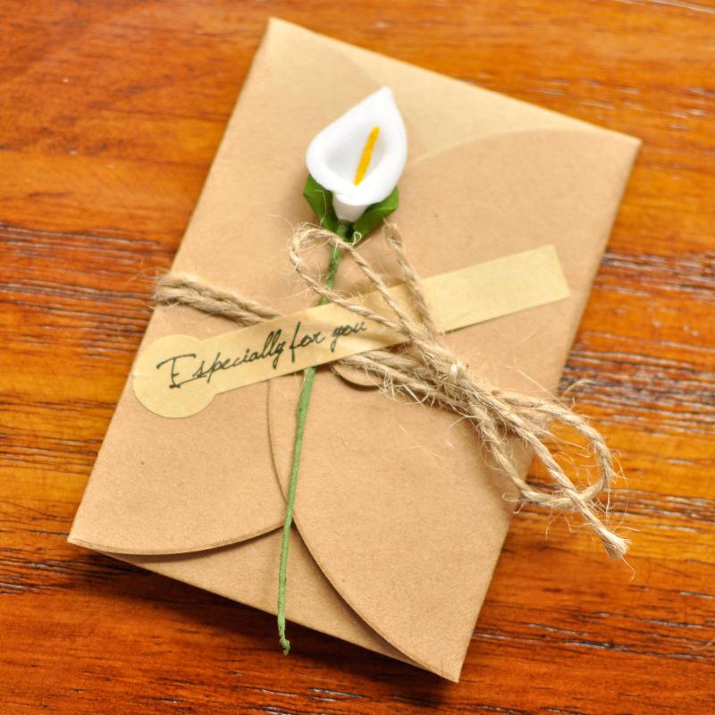 18 Buste E Biglietti Kraft Vintage Con Fiori Secchi | Set Fai Da Te Per Matrimonio, Compleanno, Ringraziamento E Inviti - 4