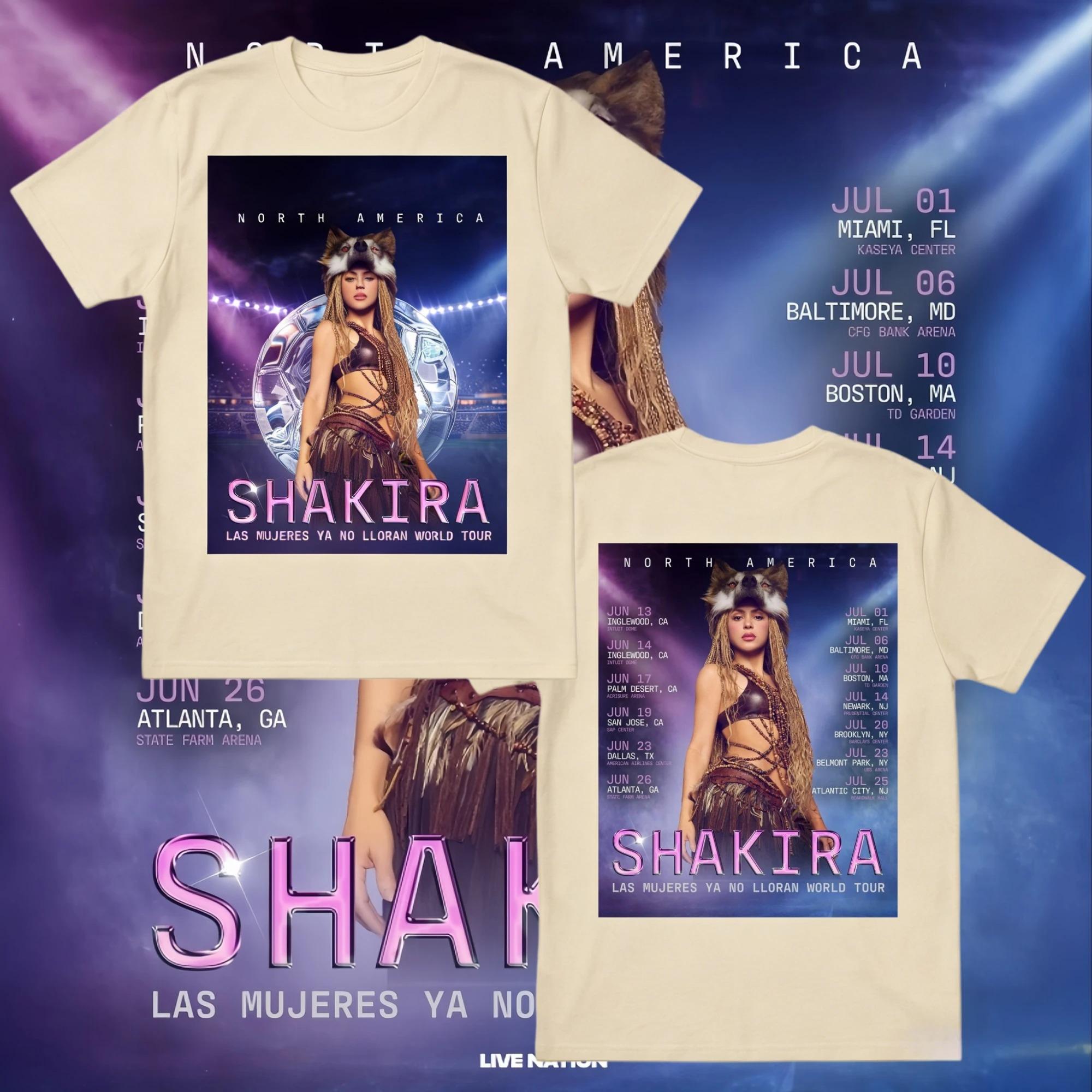 

Shakira Merchandise 2026 World Tour Pop TShirt Unisex ONeck Cotton Short Sleeve Y2k Hip Hop Oversized Women Tee for Fans 4XL