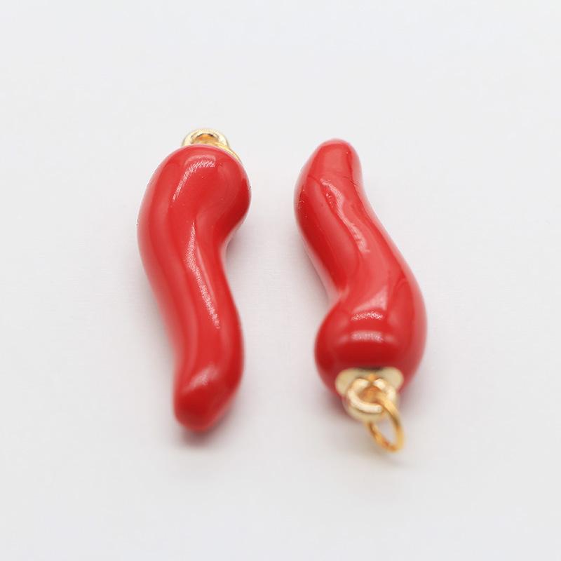 10Pcslot Three Dimensional Chili Peppers Charms For Jewelry Making Supplies Enamel Charm Handmade Earrings Necklace Diy Pendant