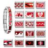 Fashion Y2K Red Printing Heart Eye Tai Chi Butterfly Car Italian Charm Links Fit 9MM Stainless Steel Bracelet Women DIY Making