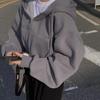 Lazy wind loose hooded sweater women's 2024 autumn and winter fleece thickened short zipper long-sleeved jacket