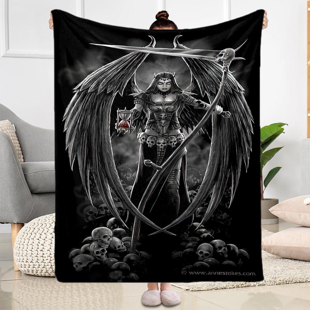 Gothic Style Blanket Soft & Cozy Suitable for Office Seaside Bed Four Seasons Universal Digital Print Unique Gift for Family and Friends Camping