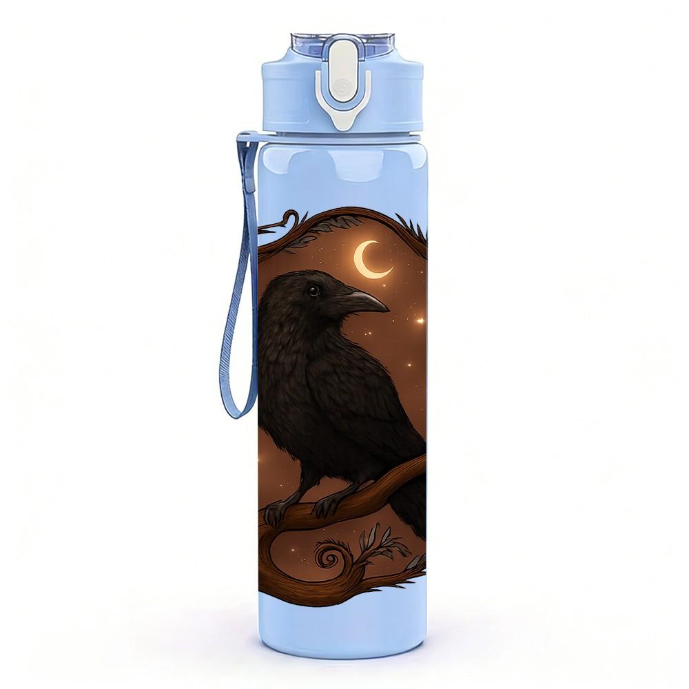 1PC Dark Bird Nest Art 750ml Color Plastic Sports Water Bottle Leakproof Flip Straw Lid Suitable for Sports Office Home Use