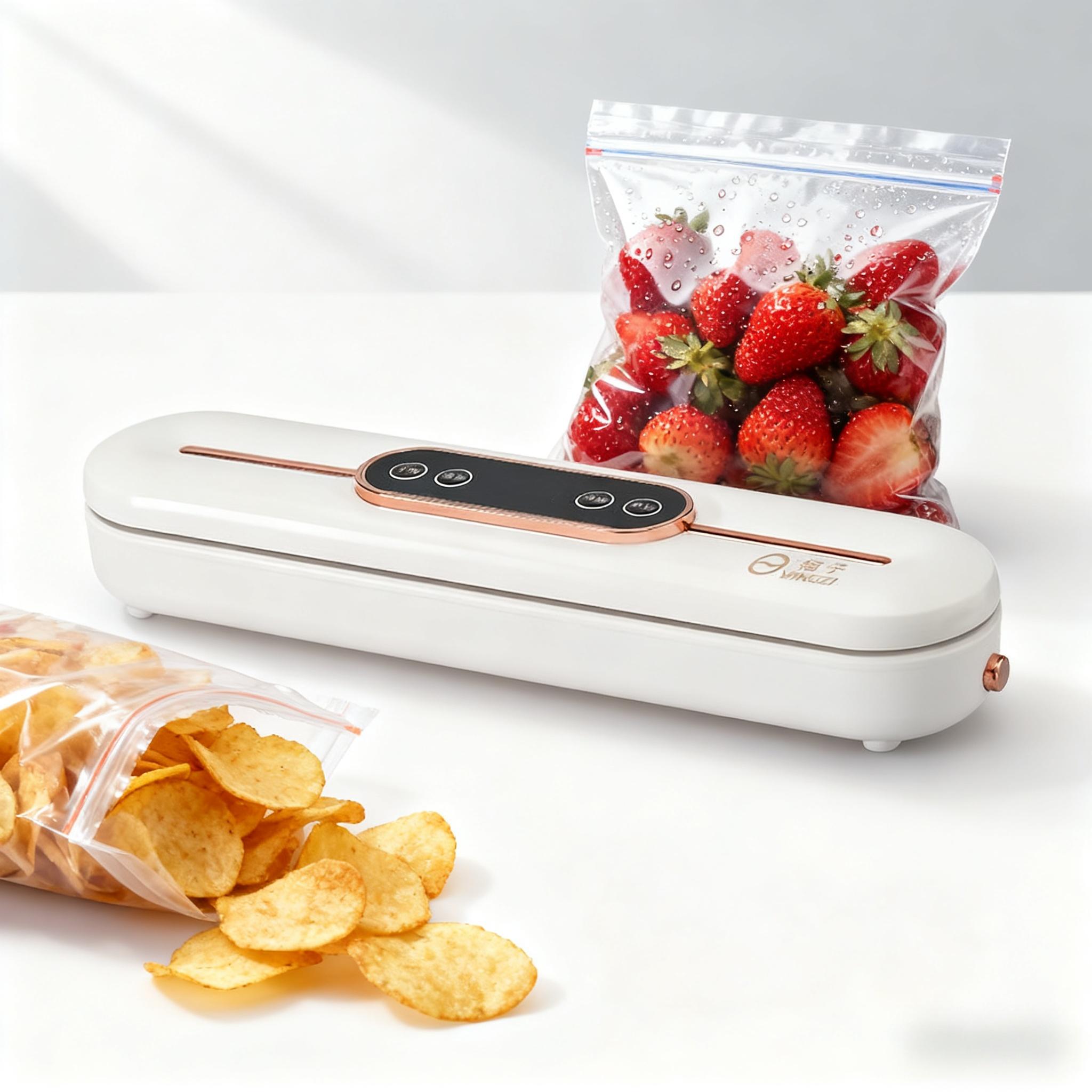 

Домашний вакуумный упаковщик для кухни для сохранения продуктов - Режимы Сухой и Влажный , Запайщик пластиковых пакетов