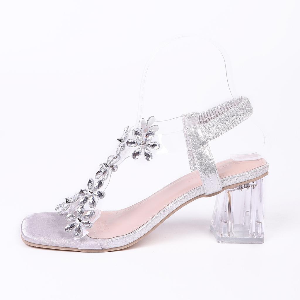 New Summer High Heels with Rhinestones for Plous-size Women