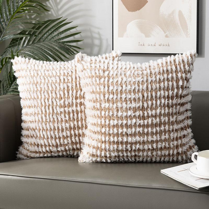 Plush Pillowcase Sofa Cushion Case Nordic Luxury Living Room Bay Window Pillow Cover Back Cushion Decor