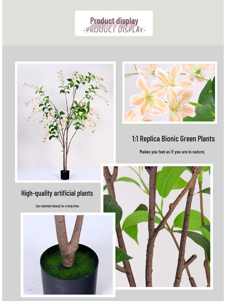 High-End Wisteria Jasmine Artificial Plants Decoration for Living Room and Entryway