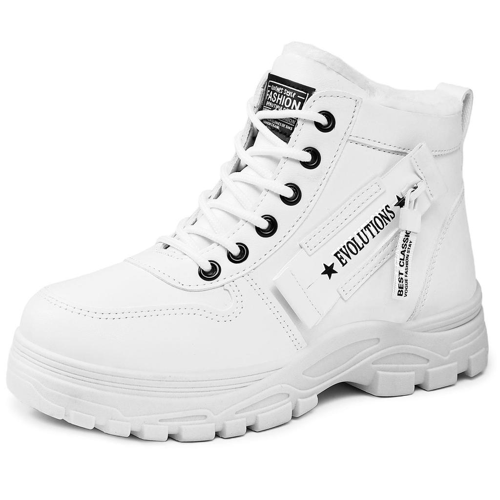 Women's High-Top Cotton Shoes: Winter Outdoor, Thick Sole, Height-Boosting, Fashionable, Large Size, Comfortable Martin Boots.