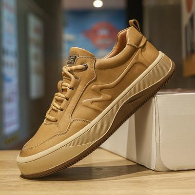 Fashion 2024 Four Season New Low Top Casual Breathable Leather Board Shoes Men's Sports Skateboarding Shoes  Fashion  Vulcanized Shoes