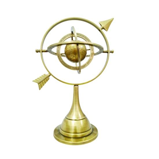 Alte Welt Globus Skulptur Goldene Armillarsphäre für Arbeitszimmer oder Wohnzimmer Dekoration