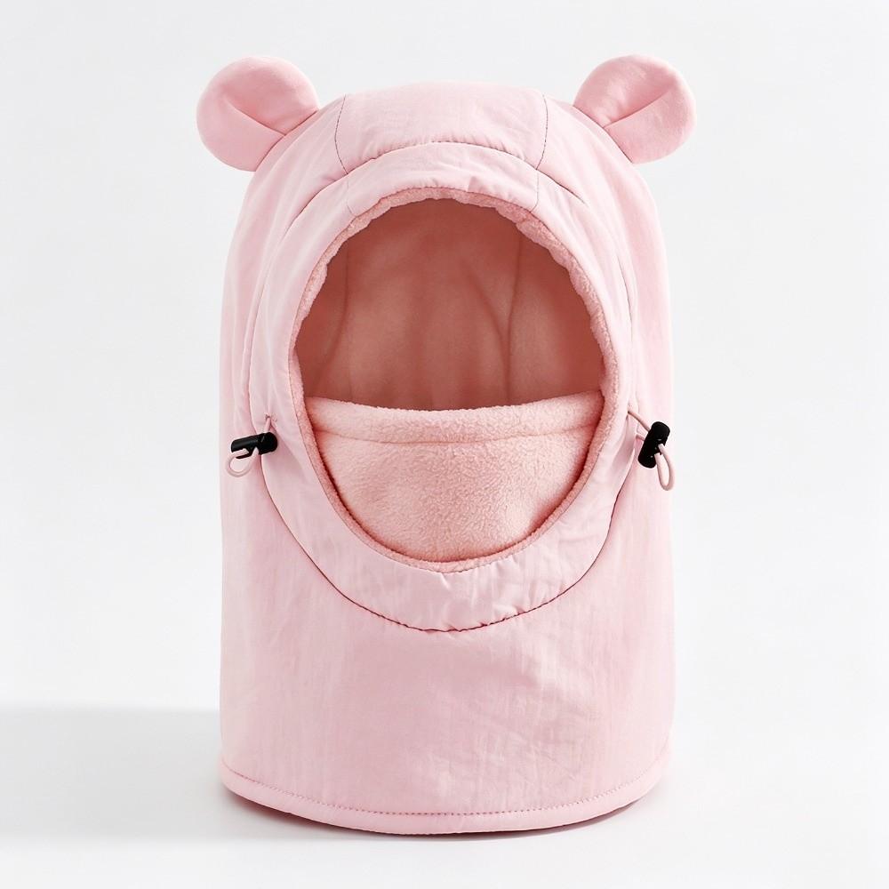 Fleece Lined One-piece Hat Scarf Windproof Children's Hats Cute Winter Hood Hat