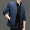 New Mulberry Silk Men's Jacket Spring and Autumn Business Casual Young and Middle-aged Stand Collar Thin Jacket Leader Dad Wear