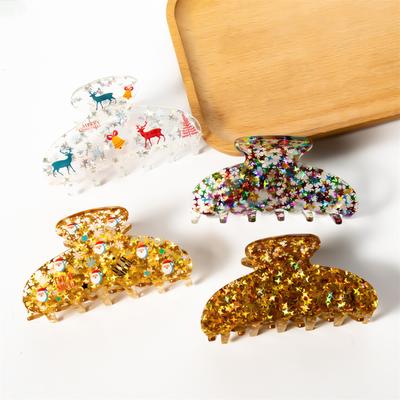 Reindeer Hair Clip Large Hair Claw Clip Fashion Festive Adornment Catch Christmas Barrettes Hair Styling Tool Ornaments