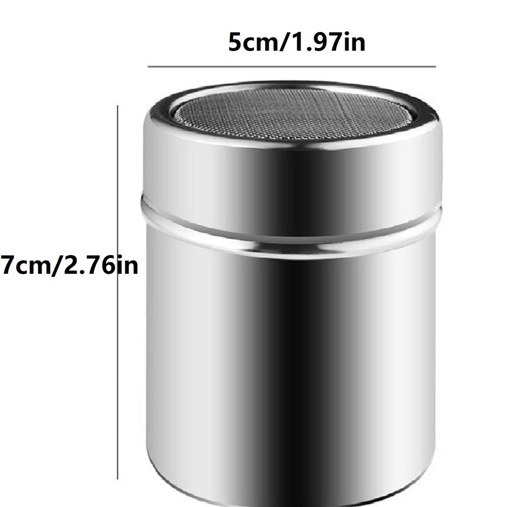 New Stainless Steel Sprinkle Powder Icing Sugar Cocoa Sugar Chocolate Flour Duster Shaker Tool Seasoning Bottle for Spices