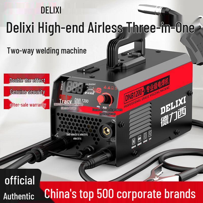 Delixi 220V Gasless MIG Welder 1200: Three-in-One Household Industrial Electric Welding Kit
